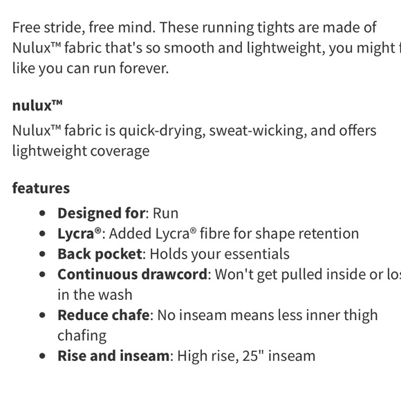 LULULEMON Base Pace High Rise Running Tight Size 12 - Picture 5 of 5